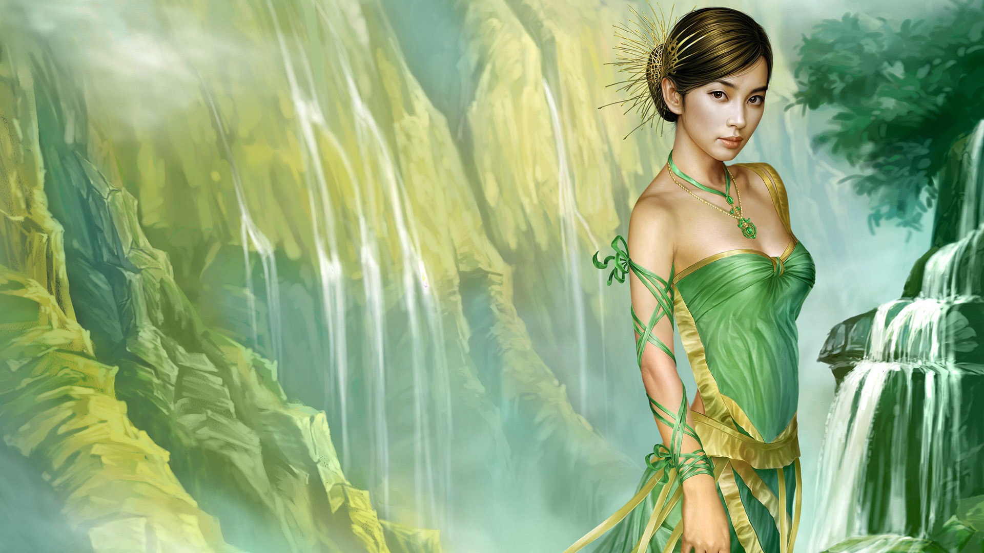 Green-skirt-oriental-girl_1920x1080